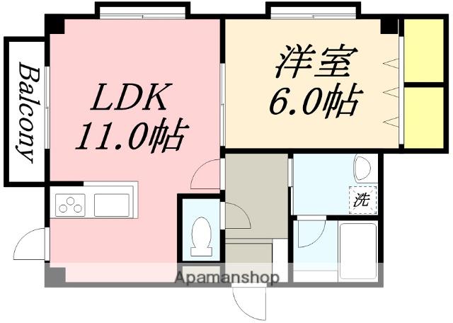 アーバンパレス大手町(1LDK/2階)の間取り写真