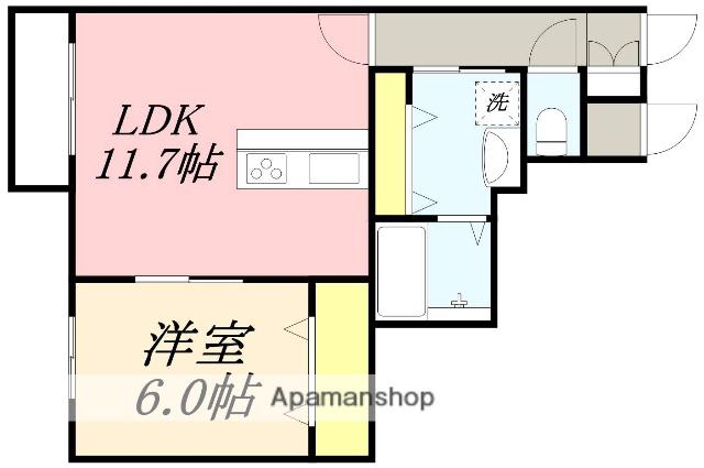 LOOK UP 大縄(1LDK/1階)の間取り写真