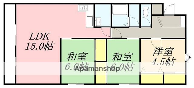 メゾンパティオ大町(3LDK/6階)の間取り写真