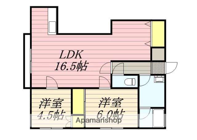 メゾンパティオ海岸町(2LDK/2階)の間取り写真
