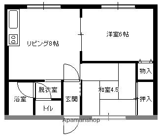 メゾンパティオ海岸町Ⅱ(2DK/1階)の間取り写真