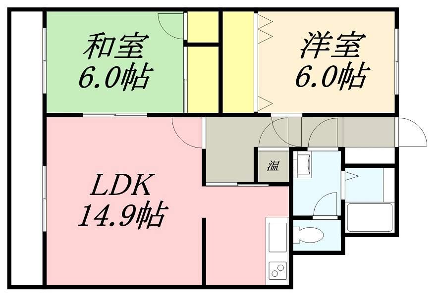 MSねむの木(2LDK/4階)の間取り写真