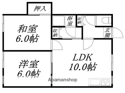 冨田アパート(2LDK/1階)の間取り写真