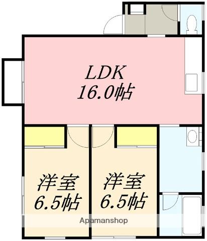ピュアローズⅢ号館(2LDK/1階)の間取り写真