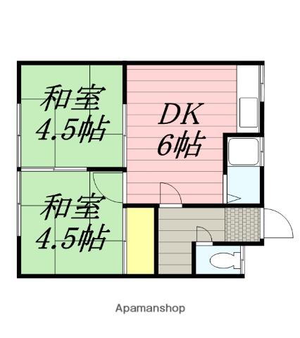 大京マンション(2DK/1階)の間取り写真