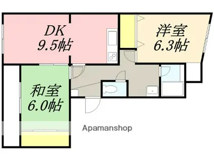 煉瓦台ハイツ(2DK/2階)の間取り写真