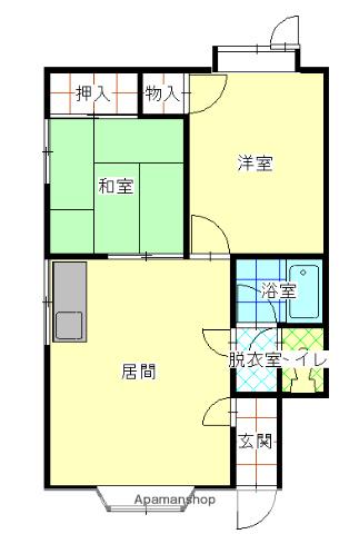 ハッピーハイム(2LDK/2階)の間取り写真