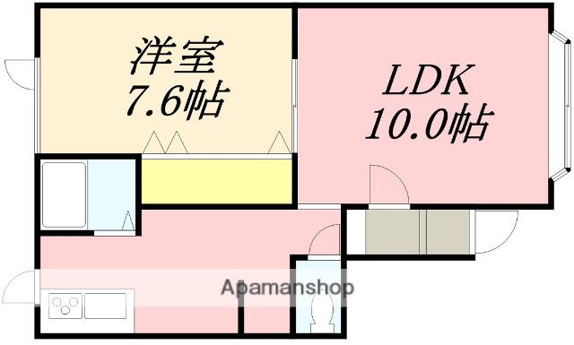レジデンス港Ⅱ(1LDK/2階)の間取り写真