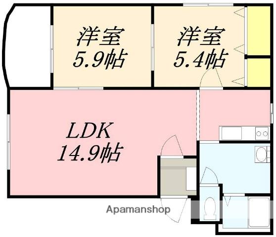 MS・PROSPER(2LDK/3階)の間取り写真