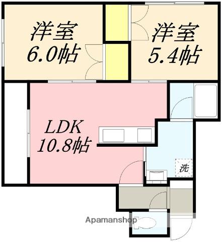 トータス亀田(2DK/1階)の間取り写真