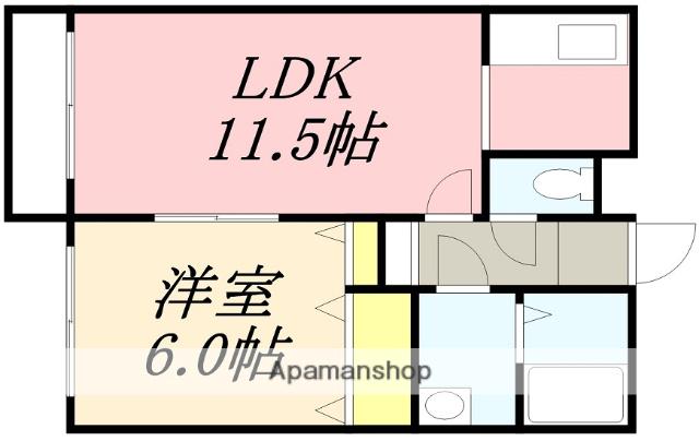 ボヌール・ピエス(1LDK/3階)の間取り写真