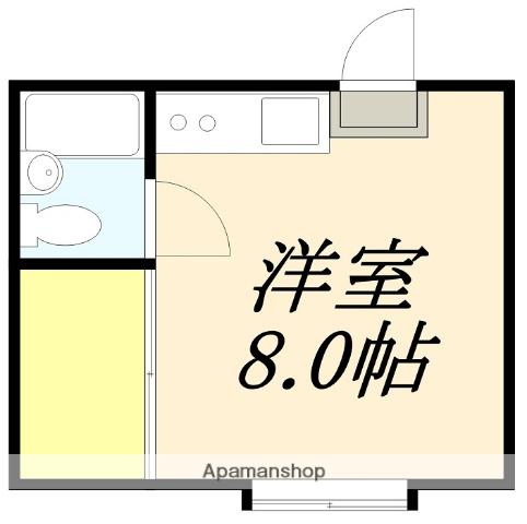 ヴァンベール亀田(ワンルーム/2階)の間取り写真