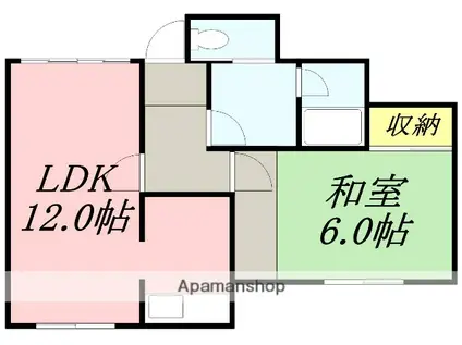 プライベートハウス(1LDK/1階)の間取り写真