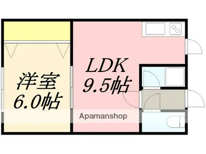 ガーデンヒルズ富岡(1LDK/1階)の間取り写真