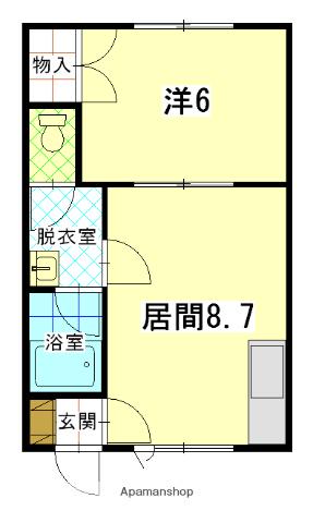 パレドール壱番館(1DK/2階)の間取り写真