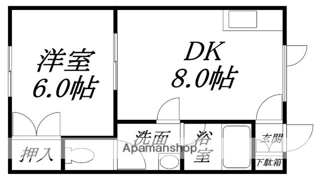 パレドール弐番館(1LDK/1階)の間取り写真