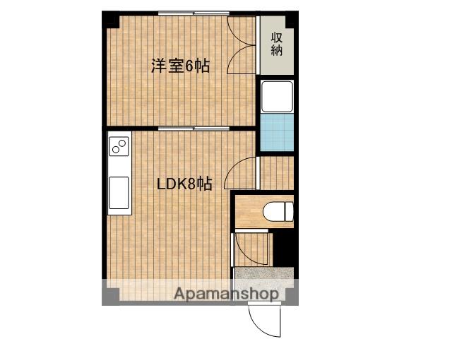 マンションソレイユ(1DK/2階)の間取り写真