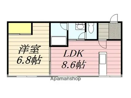 メゾンドフラッシュ富岡(1LDK/2階)の間取り写真