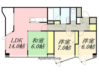 メゾンパティオ富岡(3LDK/4階)の間取り写真