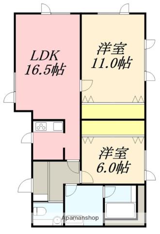 RICO RICH (2LDK/5階)の間取り写真