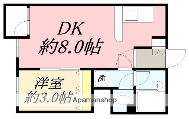 ピアパレス美原(1DK/2階)の間取り写真