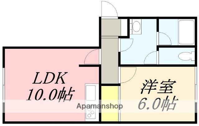 エステート富岡B(1LDK/1階)の間取り写真