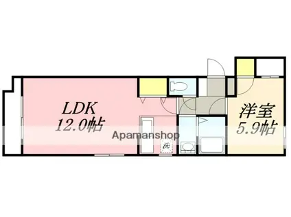 ダイワパレス富岡(1LDK/1階)の間取り写真