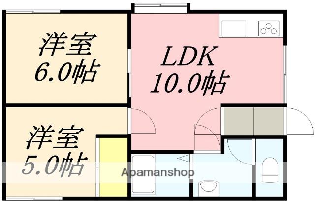 ハイツコーユー富岡(2LDK/1階)の間取り写真