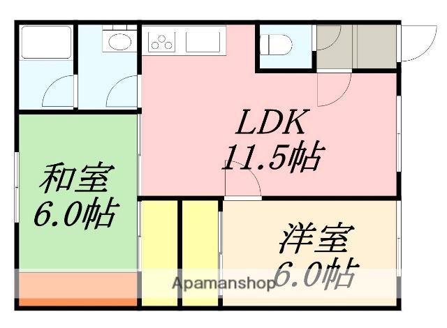 プラザ・クリプトメリア(2LDK/2階)の間取り写真