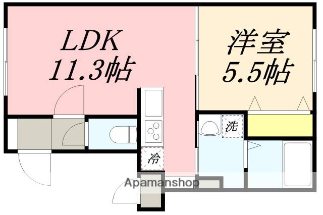 LEAF Ⅰ (1LDK/2階)の間取り写真