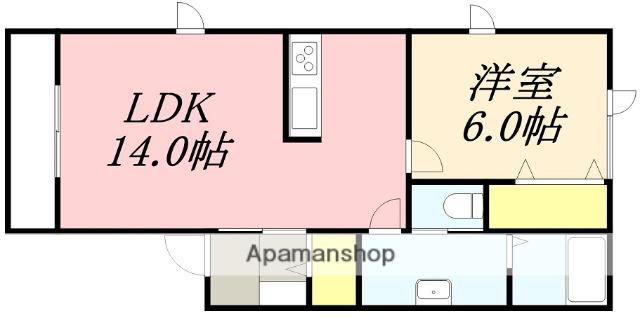 道南いさりび鉄道 函館駅 バス乗車時間：35分 亀田支所前バス停で下車 徒歩5分 3階建 築12年(1LDK/1階)の間取り写真