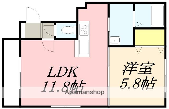 ABITARE NAKAJIMA(1LDK/4階)の間取り写真