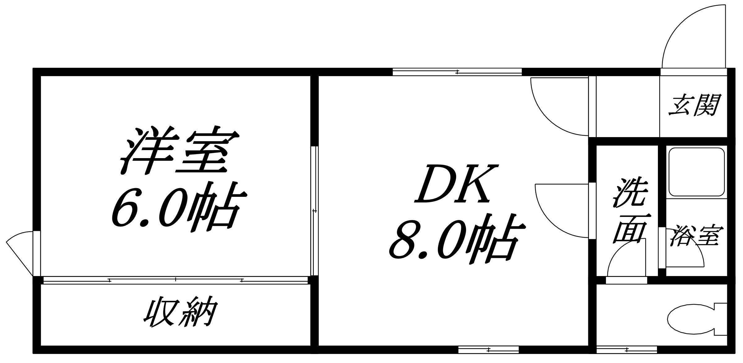 セントラルコート(1DK/2階)の間取り写真