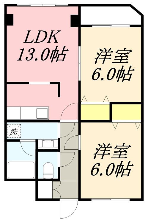 ソシアルマンション・リードⅠ(2LDK/3階)の間取り写真