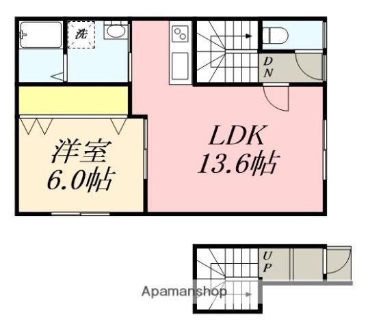 CIEL B(1LDK/2階)の間取り写真