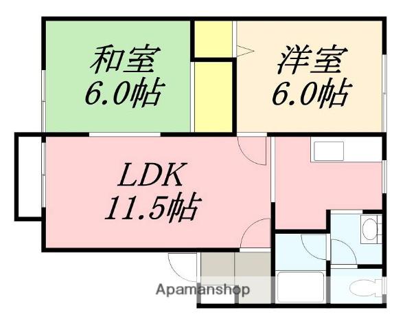 クレルメゾン桔梗(2LDK/1階)の間取り写真