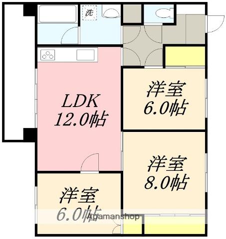 ルーヴルヤマトⅠ(3LDK/3階)の間取り写真