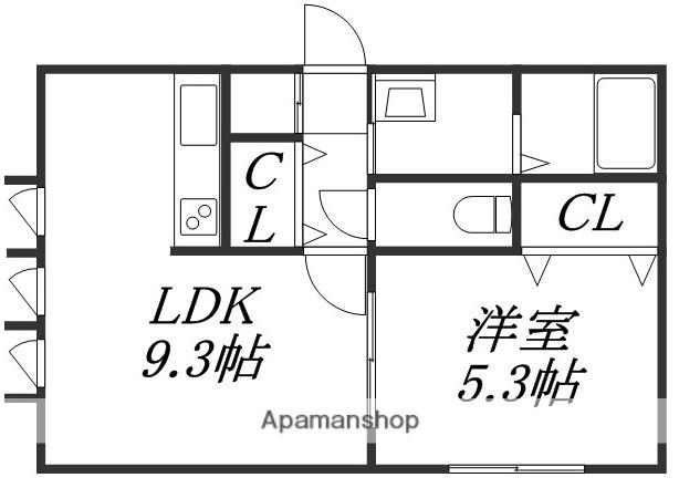 BARRY花園(1LDK/3階)の間取り写真