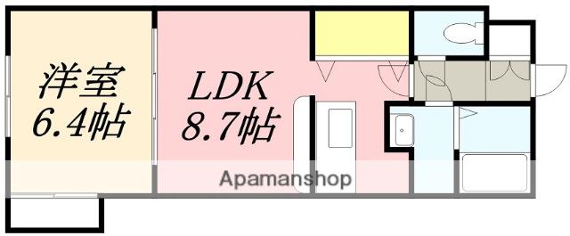 ノースコート深堀Ⅱ(1DK/4階)の間取り写真