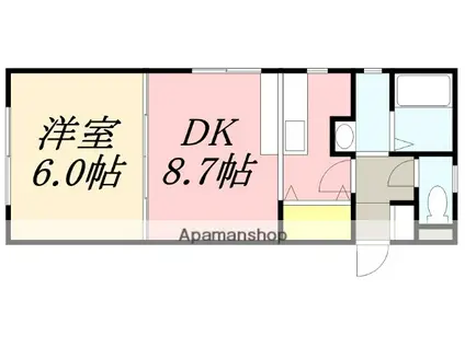 ノースコート深堀Ⅲ(1LDK/2階)の間取り写真