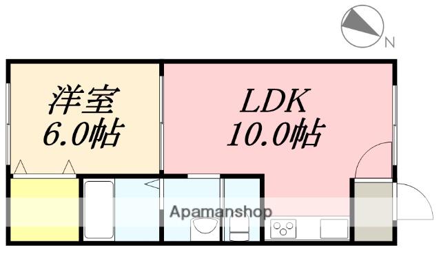 ピュアパレス深堀(1LDK/2階)の間取り写真