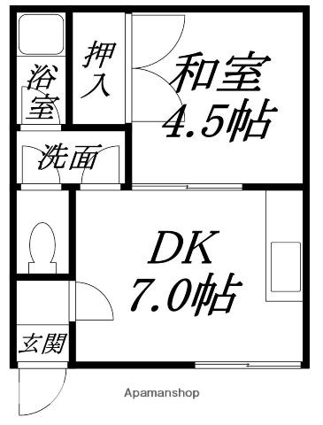 メゾン深堀(1DK/2階)の間取り写真