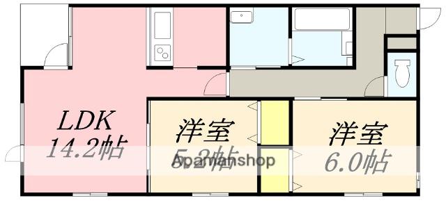 リヴェール深堀(2LDK/3階)の間取り写真