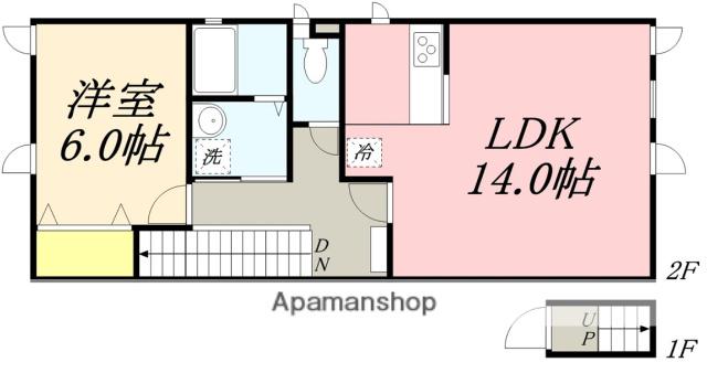ルケレス深堀(1LDK/2階)の間取り写真