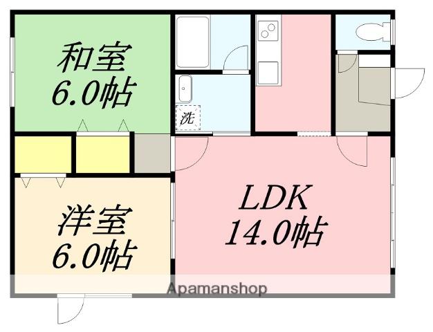 グランドハイム松陰(2LDK/1階)の間取り写真