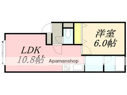 ハイブリッジ松陰(1LDK/1階)の間取り写真