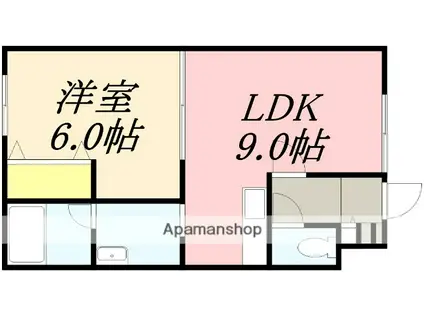 ピアパレス松陰Ⅰ(1LDK/2階)の間取り写真