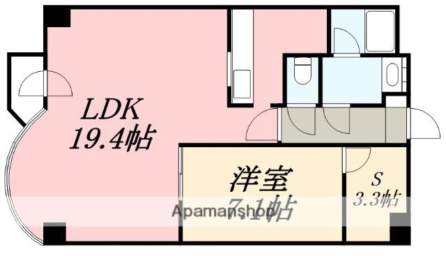 松風ビル(1LDK/10階)の間取り写真