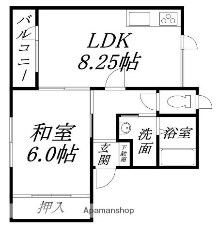 シティハウス89(1DK/2階)の間取り写真