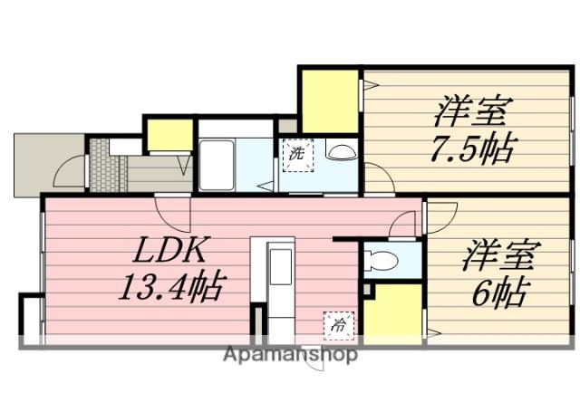 ゆめーるまとば1(2LDK/1階)の間取り写真